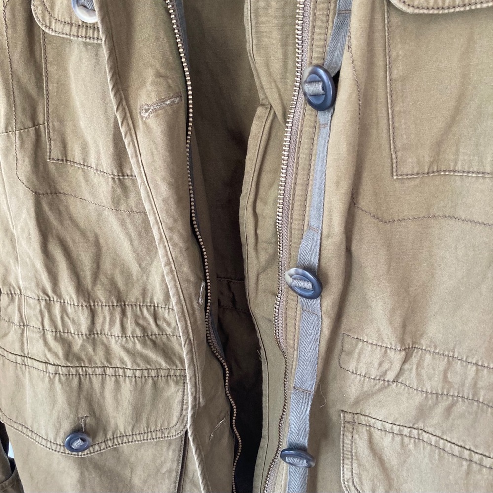 Loft Utility Jacket Army Green Drawstring Waist - Picture 10 of 11